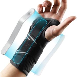AGPTEK Tutore Polso Tunnel Carpale Nuovo - Fascia da Polso con Stecche di Supporto, Design a Strappo Facile da Indossare, Soluzione Conveniente per Dolore e Sostegno, Destro, L/XL