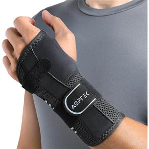 AGPTEK Tutore Polso Tunnel Carpale Nuovo - Fascia da Polso con Stecche di Supporto, Design a Strappo Facile da Indossare, Soluzione Conveniente per Dolore e Sostegno, Sinistro, S/M