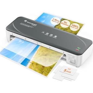 Bonsaii Laminatrice A4 Bianca con Tecnologia Anti-Incollo - Laminazione rapida e uniforme di foto e documenti, 80-125 micron, ideale per scuole, uffici e uso domestico (L418-C)