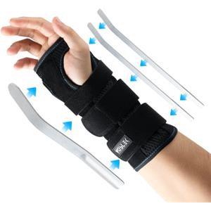 AGPTEK Tutore Polso con 3 Piastre in Alluminio Staccabili, Tutore Tunnel Carpale per Alleviare il Dolore, Sinistro o Destro, 16-23cm