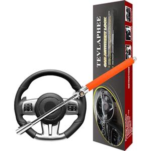 Tevlaphee Blocca Sterzo per Auto Antifurto di Bloccaggio Dispositivi Serratura dello Volante Universale Antifurto immobilizzatore con 3 Chiavi Bloccasterzo(Arancione)