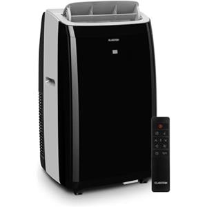 Klarstein Condizionatore Portatile, 4in1: Climatizzatore Portatile Casa, Aria Condizionata Portatile, Condizionatore Aria Calda e Fredda, BTU 12000 BTU/1,35 kW, Classe A+, Con Night Mode, Nero