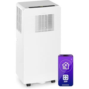 Klarstein Condizionatore Portatile 4 in 1, Condizionatore Deumidificatore Portatile Classe A, Aria Condizionata 7.000 BTU/2,1 kW, Climatizzatore Portatile Smart con Night Mode, Timer e Telecomando