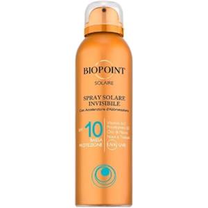 Biopoint Spray Solare Invisibile SPF 10 150 ml - Bassa Protezione con Acceleratore di Abbronzatura, Senza Oli Minerali e Coloranti, Resistente all'Acqua