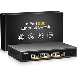 NICGIGA Switch Ethernet Unmanaged 8 porte 5Gbps per NAS 5G, PC e router WiFi 7
