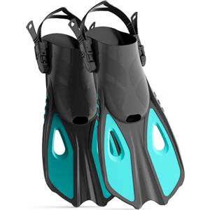 CIYYFVA Pinne Snorkeling, Pinne Nuoto Corte Regolabili con Tallone Aperto e Fibbie, Pinne Nuoto Piscina per Adulti e Bambini, Morbide e Comode Snorkeling (XS 32-36)