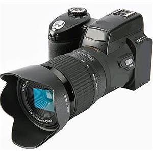 DMETE Zoom ottico 24X Teleobiettivo grandangolare Fotocamera digitale professionale SLR Torcia 33MP Registratore 1080P 3quot;Schermo Regalo per principianti(NO SD Card,NO Flashlight)