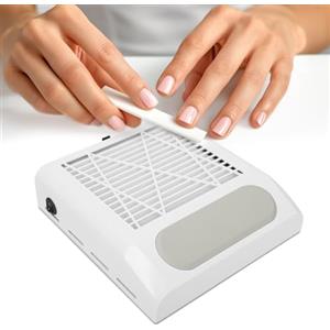 VOLTIX Aspiratore Unghie Professionale 80W - Aspirapolvere Professionale con Filtro Riutilizzabile, Nail Dust Remover Silenzioso - Nail Dust Collector da Tavolo per Manicure (Bianco)