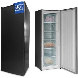 Wintem - Congelatore a 6 Cassetti da 180L Statico Grigio con Libera Installazione, Ideale per Ristoranti e Garage, Conservazione Uniforme degli Alimenti, Design Compatto e Funzionale