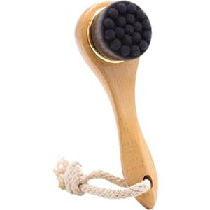 WJnflQN Spazzola Secca per Viso,Scrub a Secco con Setole Naturali - Setole Naturali con Manico in Legno per Massaggio Esfoliante Pelle Luminosa Guance Mascella Collo Naso Uomo Donna