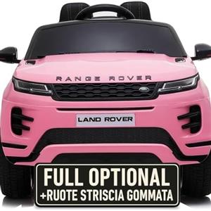 TOYSCAR Macchina Elettrica Per Bambini Range Rover Evoque Full Optional Auto Elettrica Per Bambini Telecomandata Sedile In Pelle Porte Apribili Doppio Motore Elettrico 12V (Rosa)