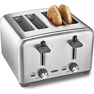 BELLA Tostapane a 4 fette, risultati rapidi e uniformi ogni volta, ampie fessure si adattano a pane di qualsiasi dimensione come bagel o toast texas, acciaio inossidabile, 4 Fette