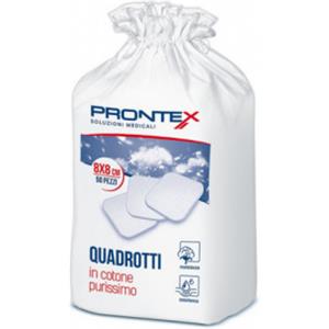 Safety Prontex Quadrotti in Cotone Idrofilo 8x8 cm - 50 Pezzi per Medicazione e Igiene