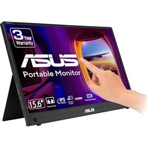 ASUS ZenScreen Touch MB16AMTR Monitor Portatile da 16" pollici (15,6) IPS FHD (1920x1080), Batteria Integrata, Mini-HDMI, Tecnologia Anti-sfarfallio e Filtro Luci Blu, Nero