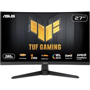 ASUS TUF Gaming VG27VQM1B Monitor Gaming Curvo da 27" pollici Full HD (1920x1080), 280 Hz ELMB, Tempo di Risposta 1 ms, FreeSync Premium, 90% DCI-P3, DisplayWidget Center, Nero