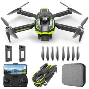HURSVIE Drone con Telecamera 4K Pieghevole Drone con Motore Brushless, RC Quadcopter Telecomandati Droni per Principianti e Bambini/Adulti, Giocattoli Regalo per Ragazzo e Uomo (Green)