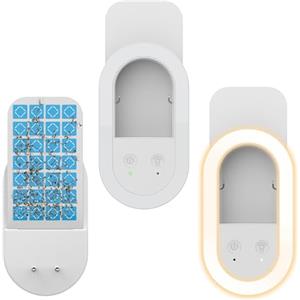 Lightswim Confezione da 2 trappole per mosche da interni (2 dispositivi + 10 carte colla), luce notturna, antizanzare, trappola per insetti volanti plug-in per zanzare, mosche della frutt