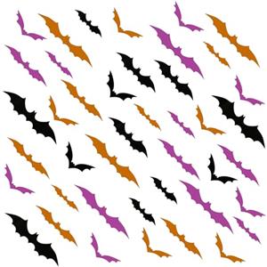 CANIPHA 72 pezzi pipistrelli decorazione da parete, pipistrello decorazione pastello festa di Halloween decorazione stanza alta, adatto per porte in vetro finestre attività di Halloween Bats Wall Decor