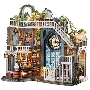 Fsolis DIY Dollhouse,Kit Casa delle Bambole,Scala 1:24,Casa delle Bambole in Miniatura con Mobili e Protezione Antipolvere, Artigianato Fatto a Mano,Set in Miniatura per Adolescenti e Adulti