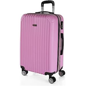 ITACA - Valigia Da Stiva Rigida Valigia Espandibile - Trolley Grande Con Ruote, Valigia 23kg Per Viaggi, Trolley Da Stiva Resistente. Lucchetto a Combinazione, Rosa