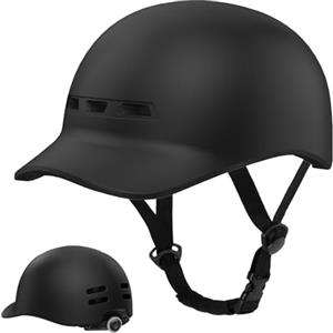 KINGLEAD Urban Commuter, casco da bicicletta, elegante, da uomo e da donna, per ciclismo, trekking, city scooter, da uomo, regolabile, 57 - 62 cm (Nero)