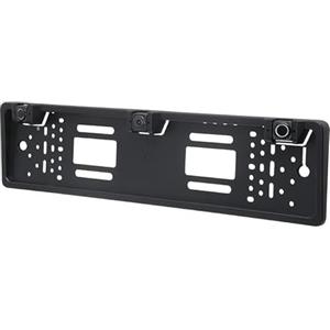 SQUADO Porta targa con telecamera posteriore e 2 sensori di parcheggio per auto europea, Retromarcia, Portatarga con camera e sensore, Allarme sonoro