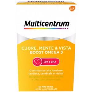 HALEON Multicentrum Cuore, Mente e Vista Boost Omega 3 - Integratore con EPA e DHA per il benessere di cuore, mente e vista - 120 capsule