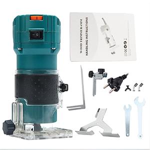 Nimomo Legno Rifilatrice Elettrica, 800W 30000rpm Rifilatore Fresatrice Verticale Elettrica Fresatrice, 6 Velocità Variabili Palmare Rifilatore Portatile Router Di Legno Elettrico per Scanalatura,Rifilatura