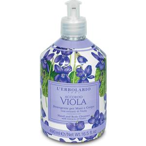 L'Erbolario Detergente Mani e Corpo Accordo Viola 490 ml - Profumazione Avvolgente con Estratti di Viola - Edizione Limitata