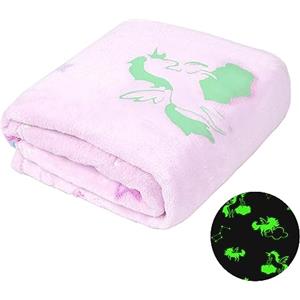 Winthome Coperta Glow in The Dark - Coperta Bambini Morbida Flanella, Plaid Bambini Soffice, Divertente, Coperta Pile Bambino per Ragazzi e Ragazze, Regalo, Tutte Le Stagioni (Unicorno, 130x170cm)