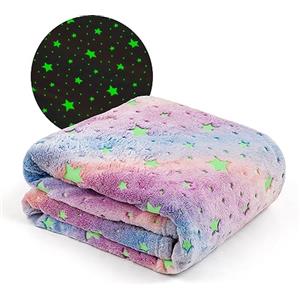 Winthome Coperta Che si Illumina al Buio - Coperta Bambini Morbida Flanella, Plaid Bambini Soffice, Divertente, Coperta Pile Bambino per Ragazzi e Ragazze, Regalo,Tutte Le Stagioni (Stelle,120x150cm)
