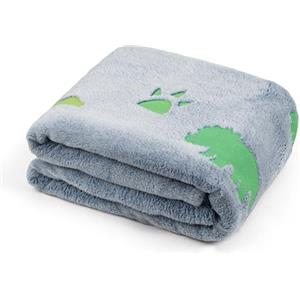 Winthome Coperta Che si Illumina al Buio - Coperta Bambini Morbida Flanella, Plaid Bambini Soffice, Divertente, Coperta Pile Bambino per Ragazzi e Ragazze, Regalo,Tutte Le Stagioni(Dino,130x170cm)
