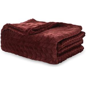 Winthome Coperta Pile Morbida Soffice, Plaid Divano Calda, Blanket Facile da Pulire, Adolescenti e Adulti, Coperta Peluche Adatta a Tutte le Stagioni (150x200cm, Vino rosso)