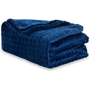 Winthome Coperta Pile Morbida Soffice, Plaid Divano Calda, Blanket Facile da Pulire, Adolescenti e Adulti, Coperta Peluche Adatta a Tutte le Stagioni (150x200cm, Blu scuro)
