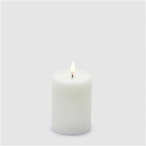 EDG Enzo De Gasperi Candela moccolo di natale con luce led D7.5xH10 cm 3 varianti (1pz) BIANCO