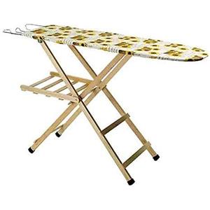 BuyStar Asse da Stiro in Legno di Faggio Naturale: 35x141,5xH92 cm- Struttura Robusta e Stabile con Copriasse Assortito -Ideale per una Stiratura Professionale ed in Casa