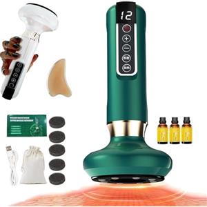 Panruia Velora Massaggiatore Anti Cellulite, Velora Beauty Massaggiatore Anticellulite Elettrico Professionale per Attenua Cellulite Smagliature Pancia Schiena Vita Braccia Glutei,12 Level Slim (Verde+Oil)