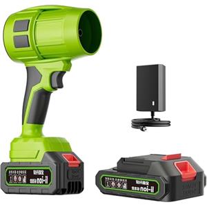 Generico Seese Pro Soffiatore Elettrico Senza Fili - Soffiatore Aspirapolvere 2 in 1 Portatile, 35000 RPM Ultra Potente, 40 Minuti Autonomia, Leggero per Giardino, Cortile, Foglie, Prato (Green,1 Battery)