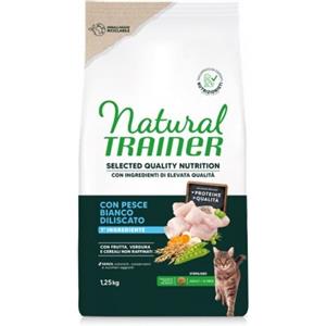 Trainer Natural Trainer SQN Sterilised Gusto Pesce Bianco Alimento Secco Completo per Gatto Sterilizzato Formato 1,5kg