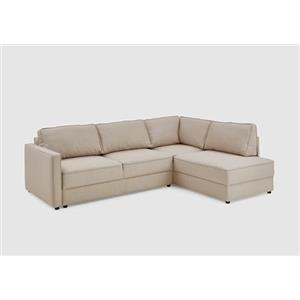 Atlantic Home Collection Set angolare Chill, funzione sleep (circa 135 x 230 cm), con cassetta, regolabile liberamente nella stanza, sospensioni ondulate, angolo destro, crema, larghezza x profondità