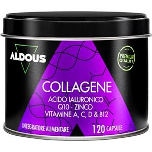 Aldous Bio Collagene Idrolizzato con Acido Ialuronico e Coenzima Q10 - Vitamina C, A, D, B12 e Zinco - 120 Capsule - Collagene Integratore Capelli, Pelle, Ossa, Muscoli e Articolazioni - Integratore Bellezza