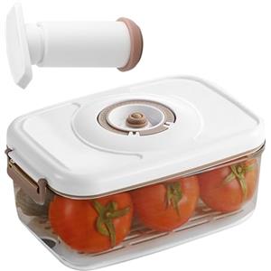 Geentargetel Contenitori per alimenti sottovuoto (1,2 L), ermetici e a prova di perdite con pompa manuale, barattolo sottovuoto in vetro per Meal Prep, conservazione degli alimenti