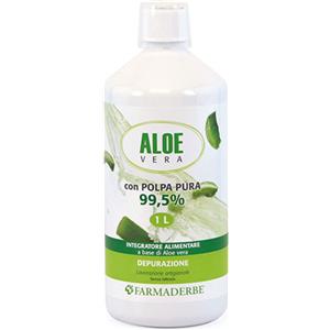 Farmaderbe Aloe Vera Succo Polpa Pura Depurativo ed Emolliente, 1000ml