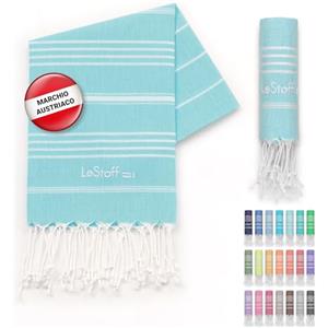 LeStoff Telo per hammam di alta qualità, 50 x 100 cm, 100% cotone biologico, prelavato, sostenibile, leggero, compatto, assorbente, ad asciugatura rapida, asciugamano per bagno, ospiti, viso, sport