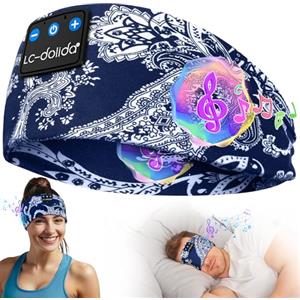 LC-dolida Cuffie per dormire, Cuffie con fascia per lo sport altoparlanti stereo HD ultrasottili perfette per dormire, allenarsi, fare jogging, yoga, insonnia, viaggi aerei, meditazione