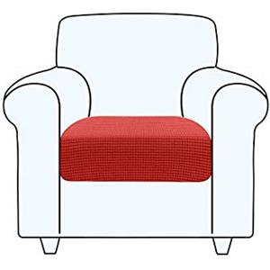 TAOCOCO Copricuscini Per Divani, Copridivano Elasticizzato Antiscivolo e Morbido, Alta Qualità Cuscino Protezione Divano Copriseduta Divano Sedile Lavabile（1 Posto, Rosso）