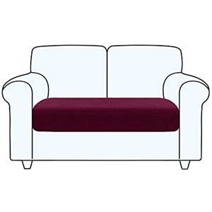 TAOCOCO Copriseduta Divano, Copricuscini Divano Elasticizzato Antiscivolo e Super Morbido, Alta Qualità Fodera Copridivano Lavabile, Copri Cuscini per Divano（2 Posti, Vino Rosso）