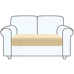 TAOCOCO Copriseduta Divano, Copricuscini Divano Elasticizzato Antiscivolo e Super Morbido, Alta Qualità Fodera Copridivano Lavabile, Copri Cuscini per Divano（2 Posti, Beige）