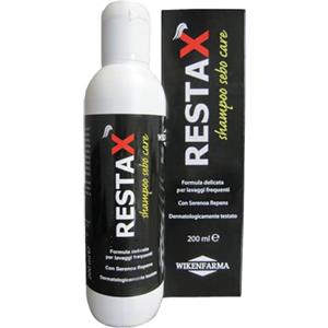 WIKENFARMA RESTAX Shampoo Sebo Care delicato per capelli grassi, con serenoa repens, senza parabeni, tutela del capello, anticaduta, controllo secrezioni di sebo