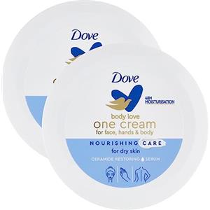 Dove One Cream Crema Nutriente per Viso Mani e Corpo per Pelli Secche Rapido Assorbimento Idratazione per 48h - 2 Barattoli da 250ml